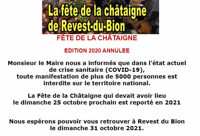 foire  la châtaigne 2020